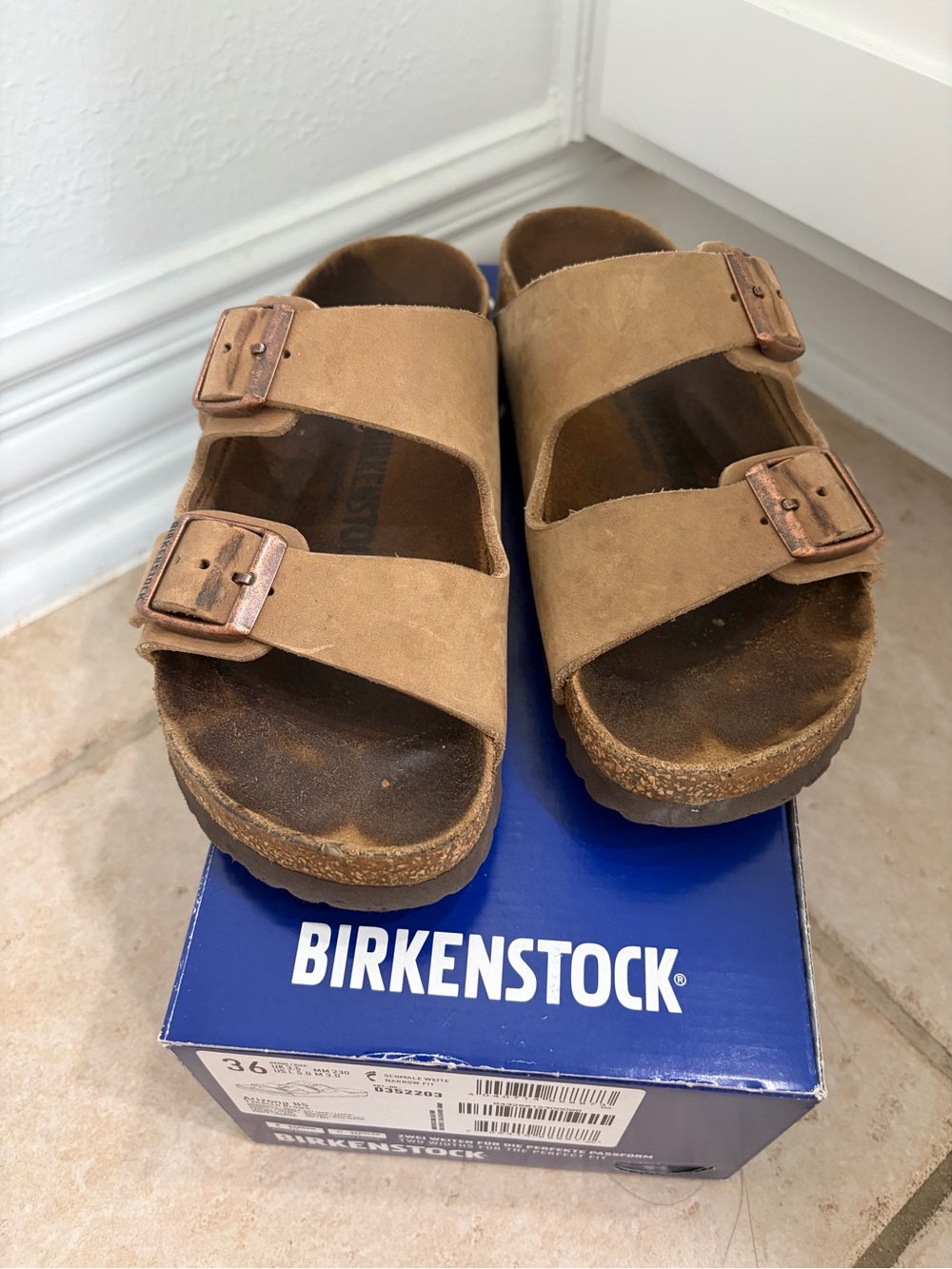 Birkenstock Kids Two-Strap Sandals in Tan Suede